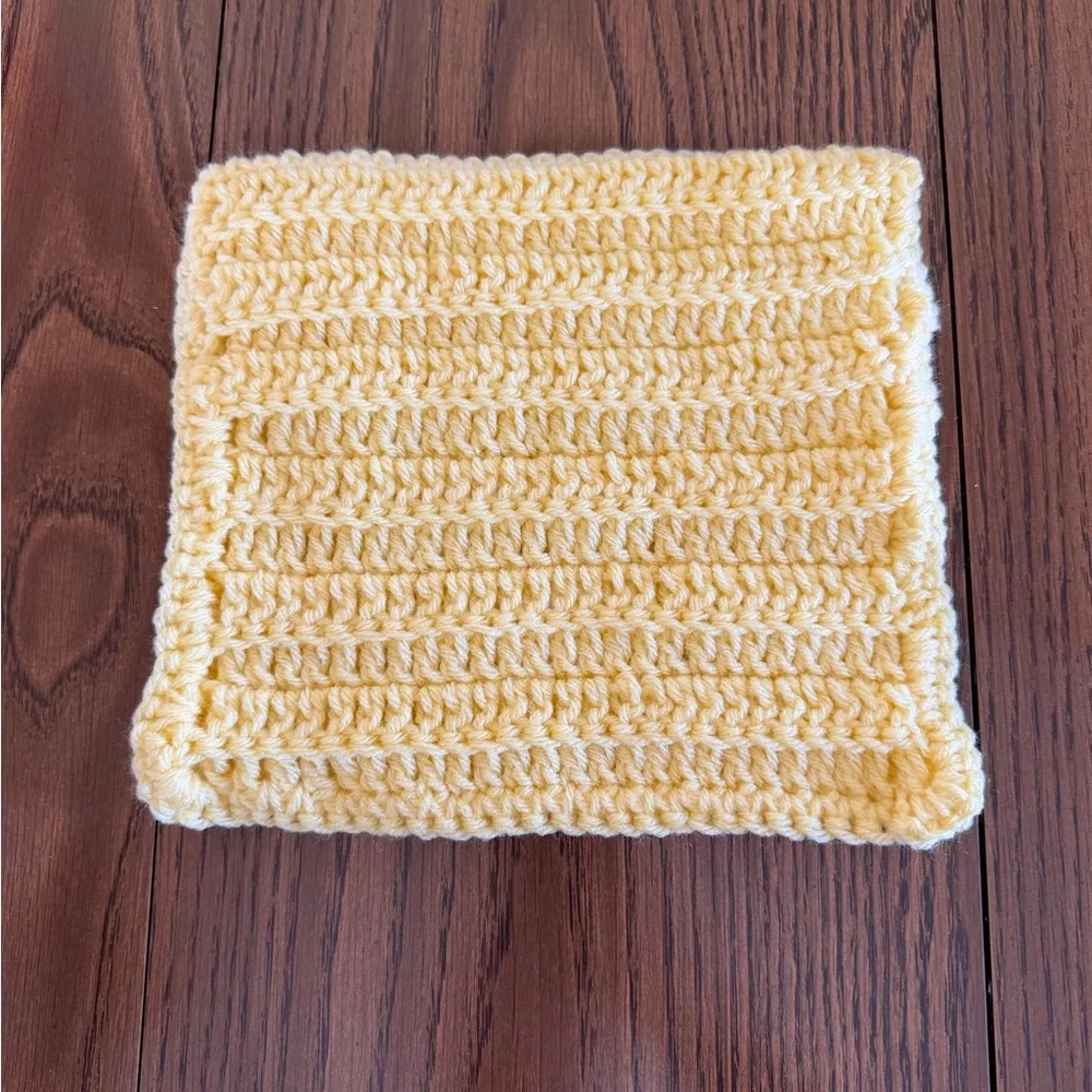 Handmade Yellow Crochet Potholder. NWOT